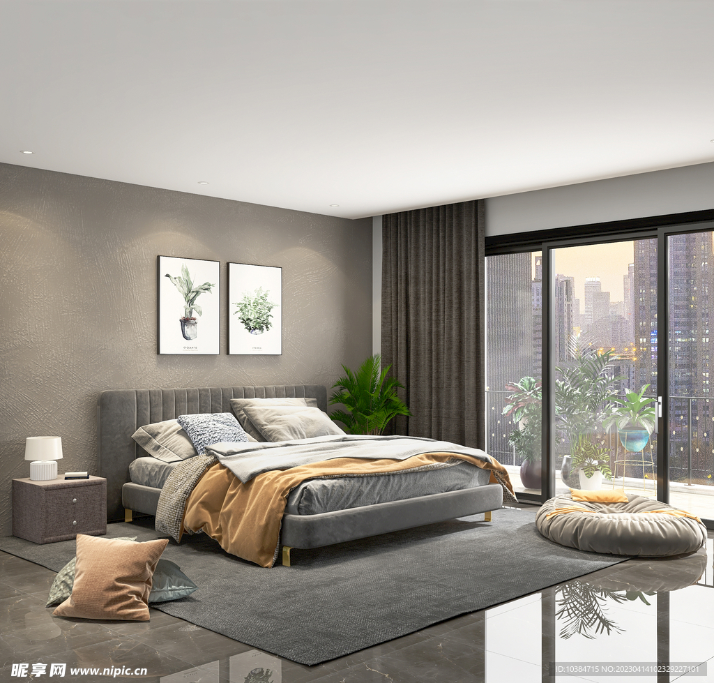 系统门窗室内效果图