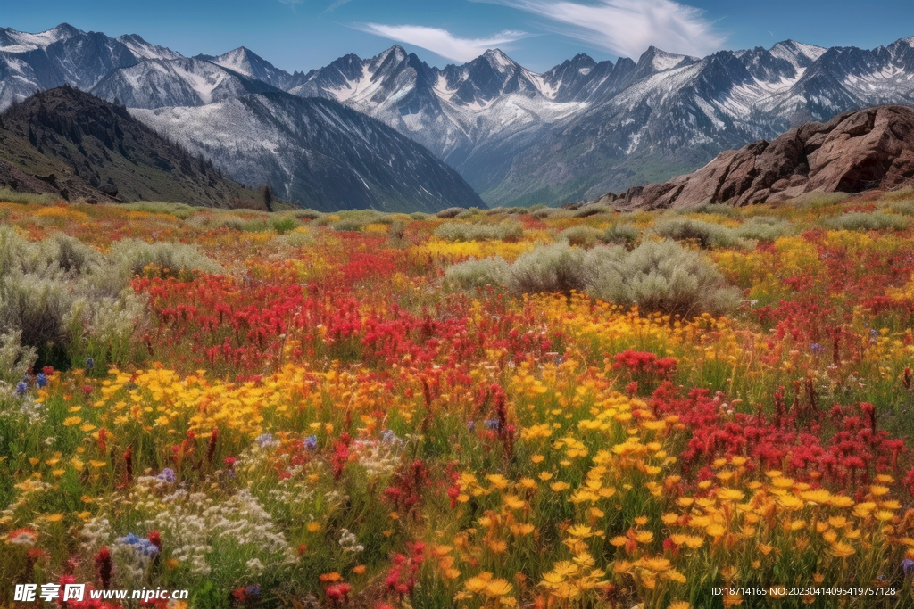 雪山脚下的野花