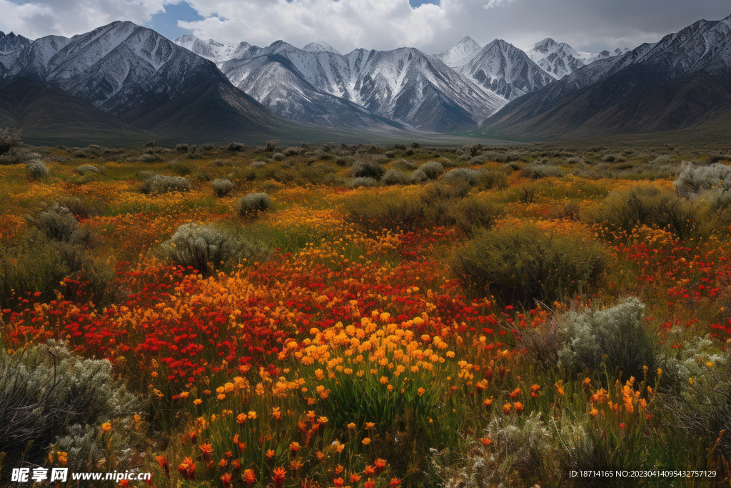 雪山脚下的野花