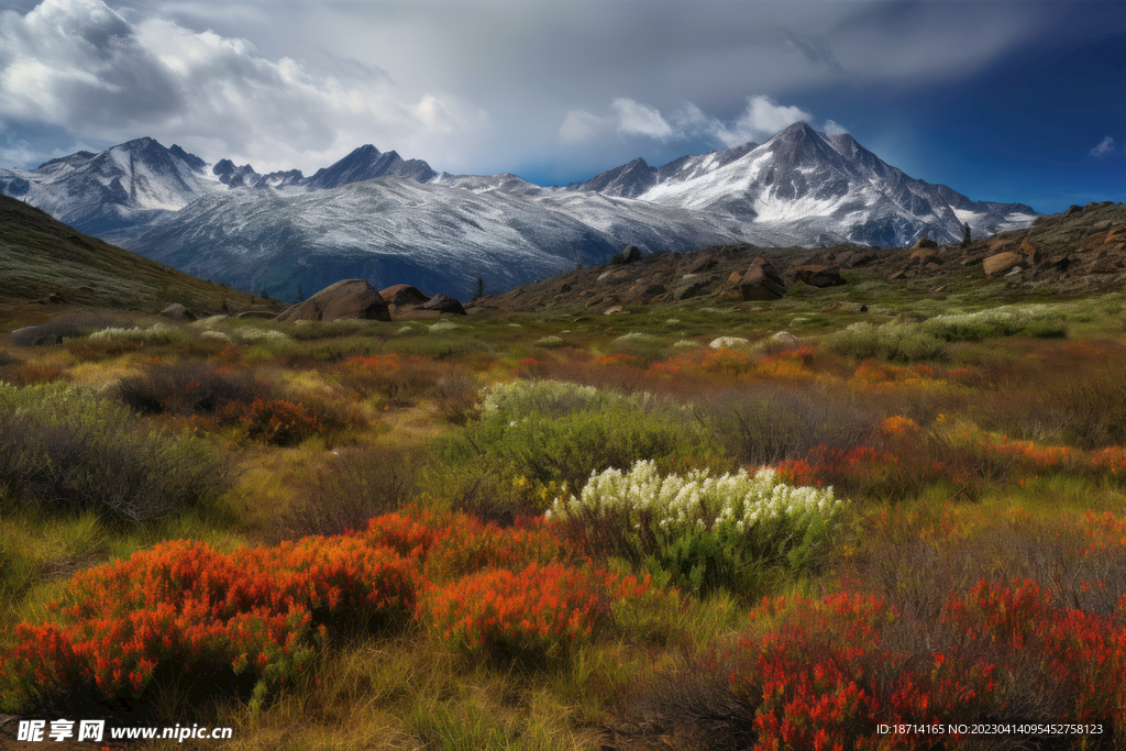 雪山脚下的野花