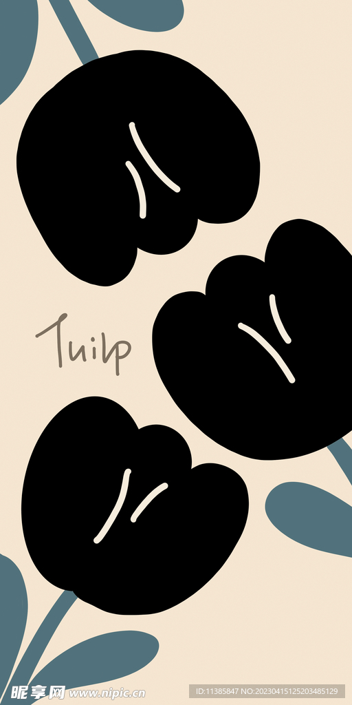 黑色花手机壳图