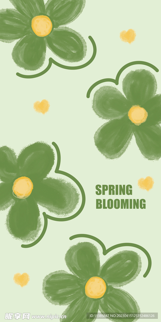 绿色花手机壳图