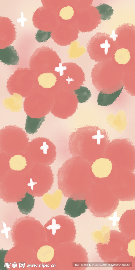 红色花手机壳图