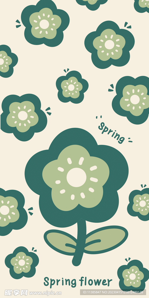 绿色花手机壳图