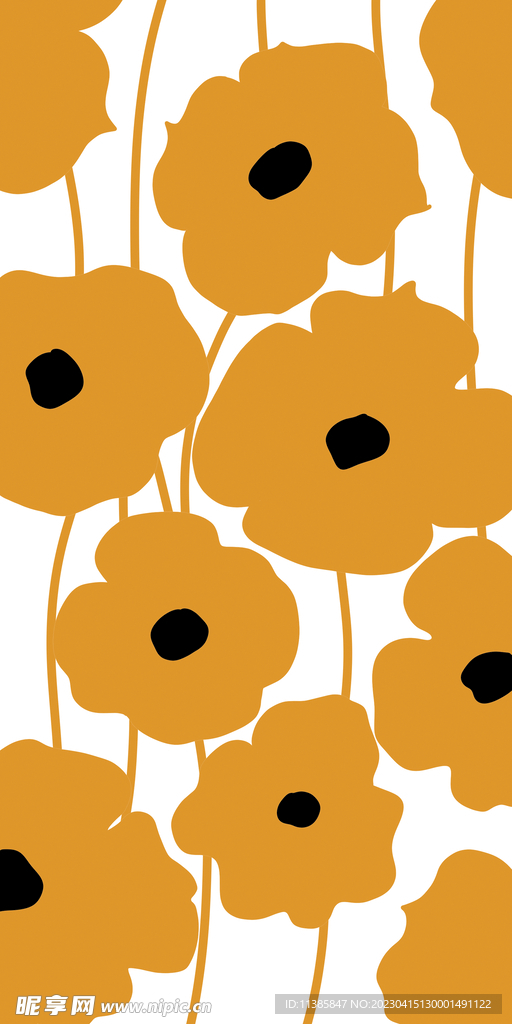 黄色花手机壳图案