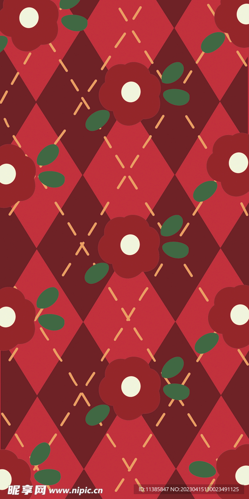 网格花手机壳图案