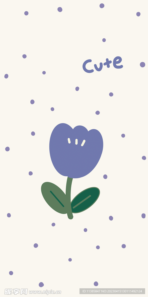 紫色小花手机壳图案