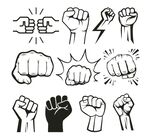 剪影各种拳头图案
