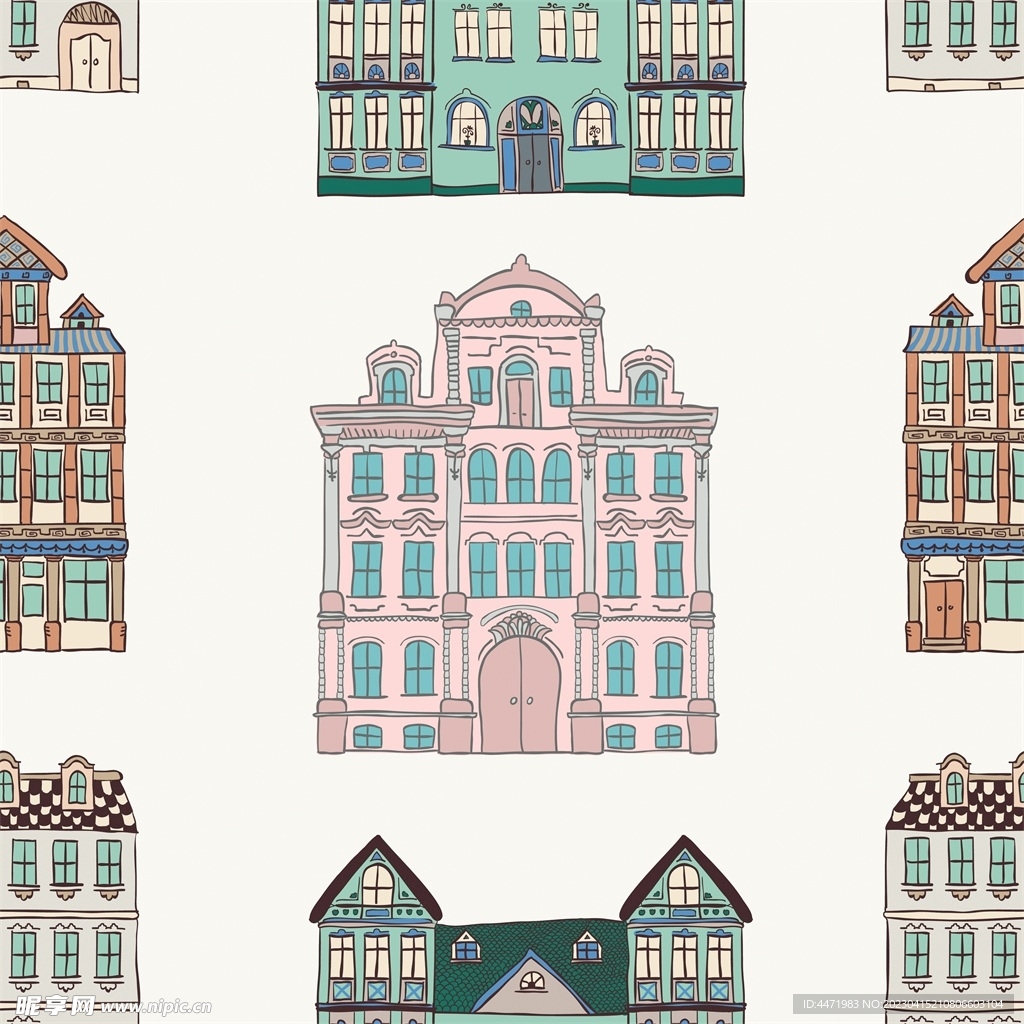 房子平铺图案
