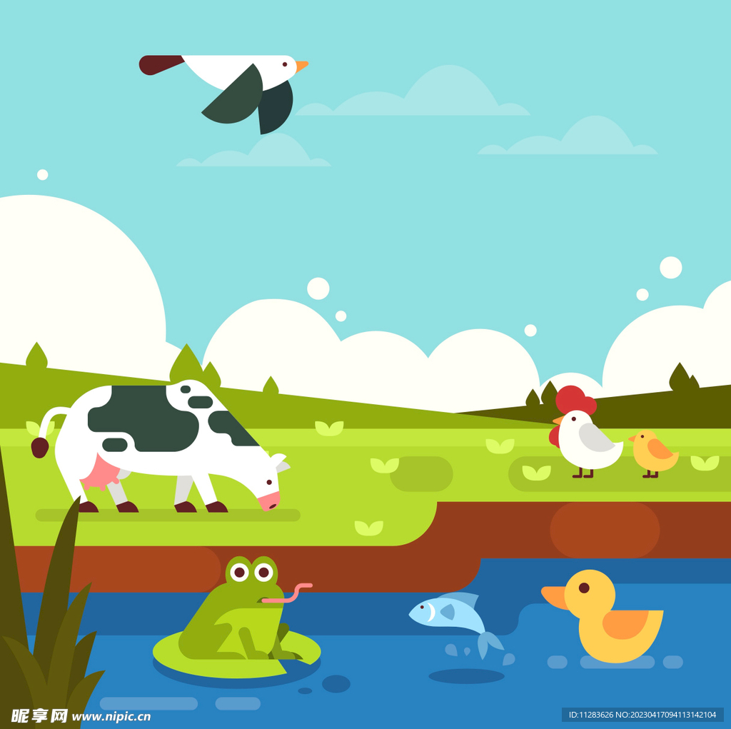 池塘农场动物