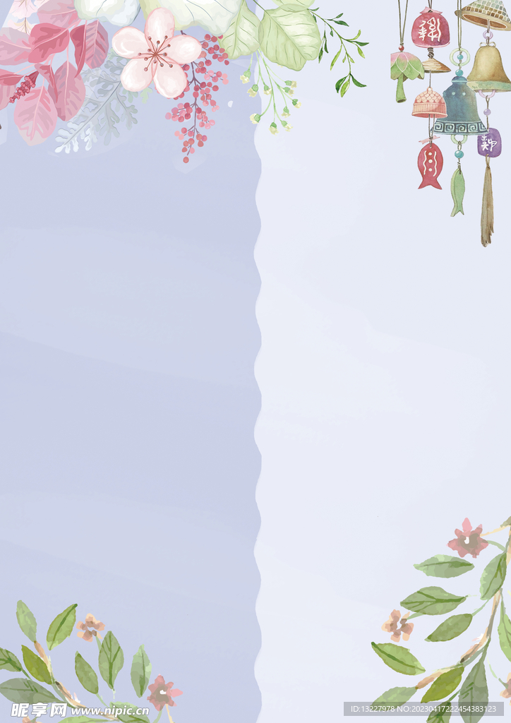 简约小清新植物背景模板