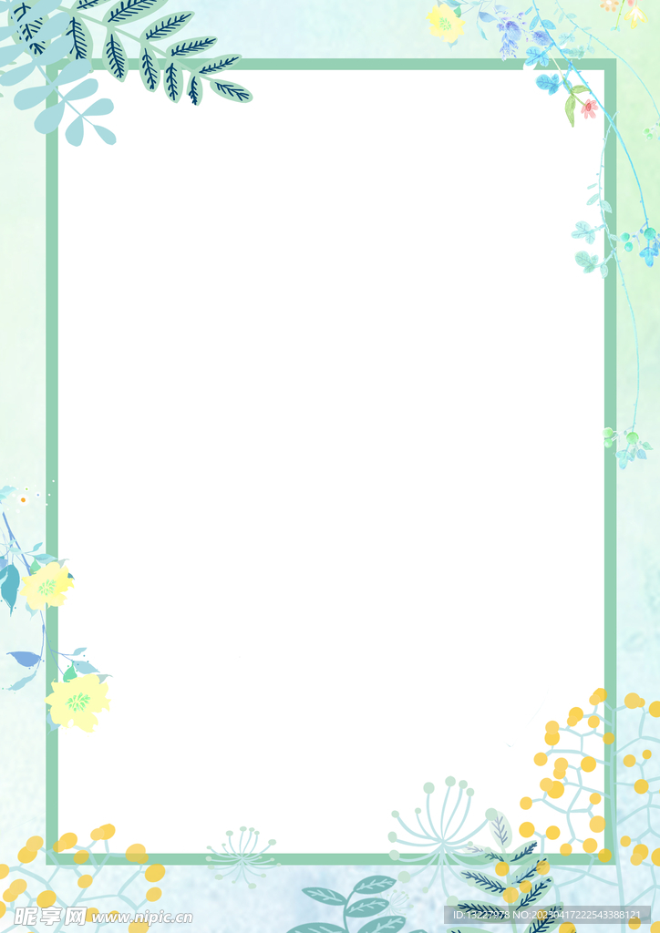 简约小清新植物背景模板