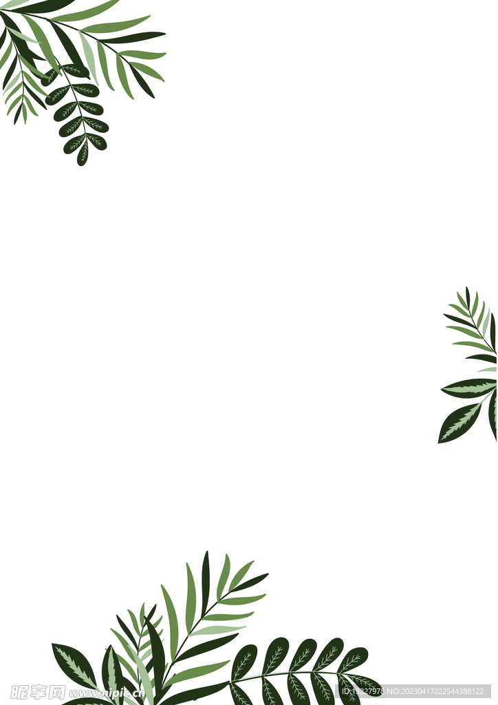 简约小清新植物背景模板