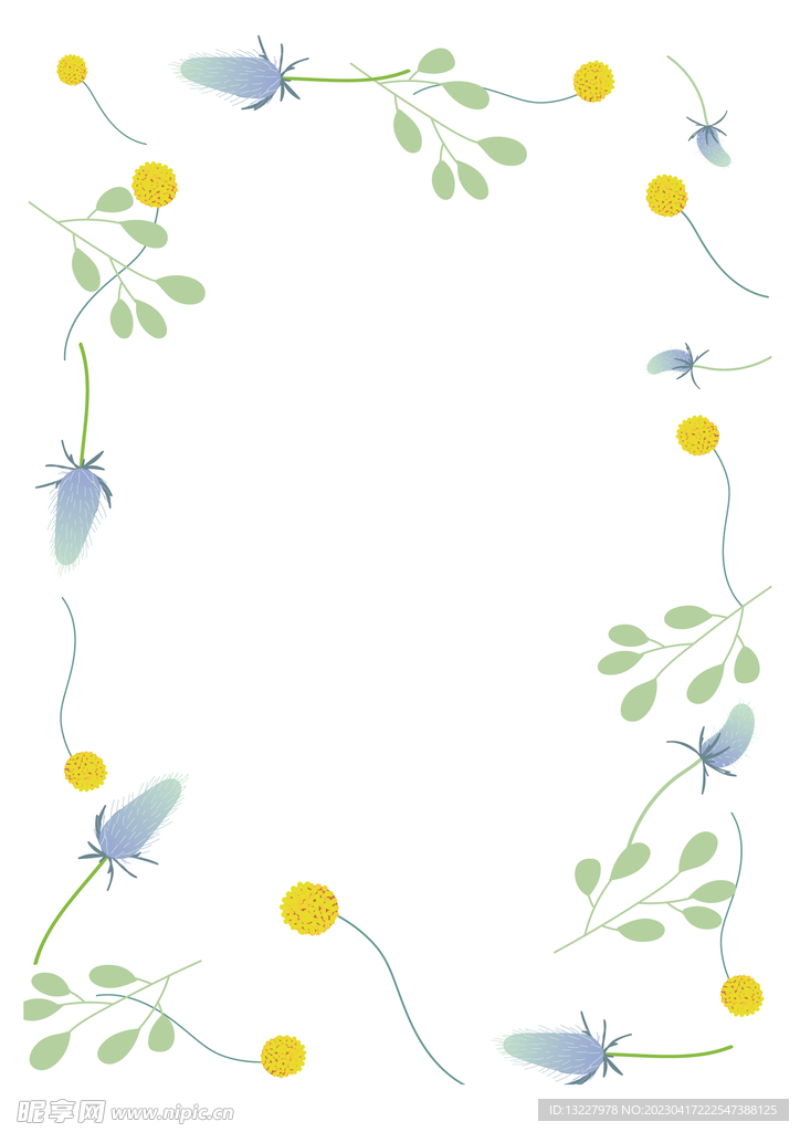 简约小清新植物背景模板