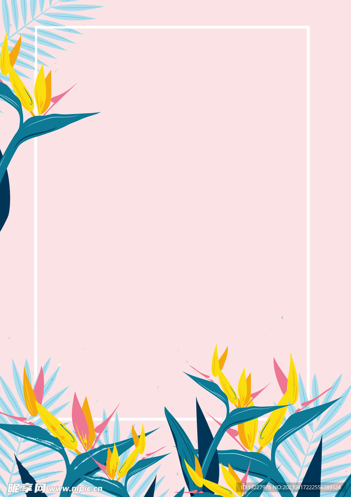 简约小清新植物背景模板