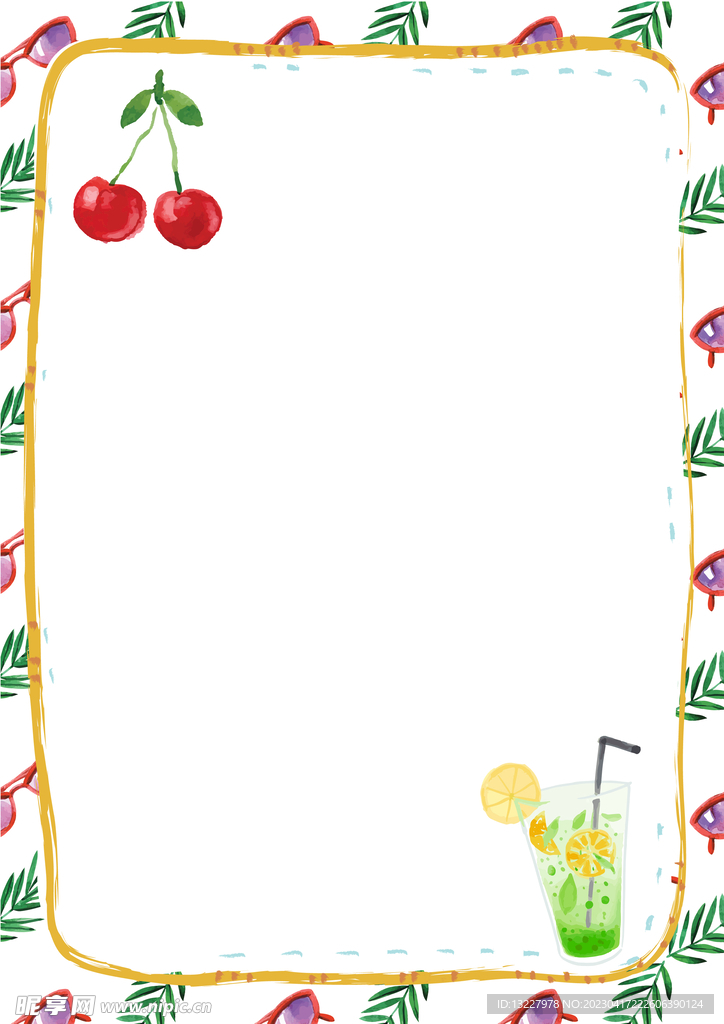 简约小清新植物背景模板