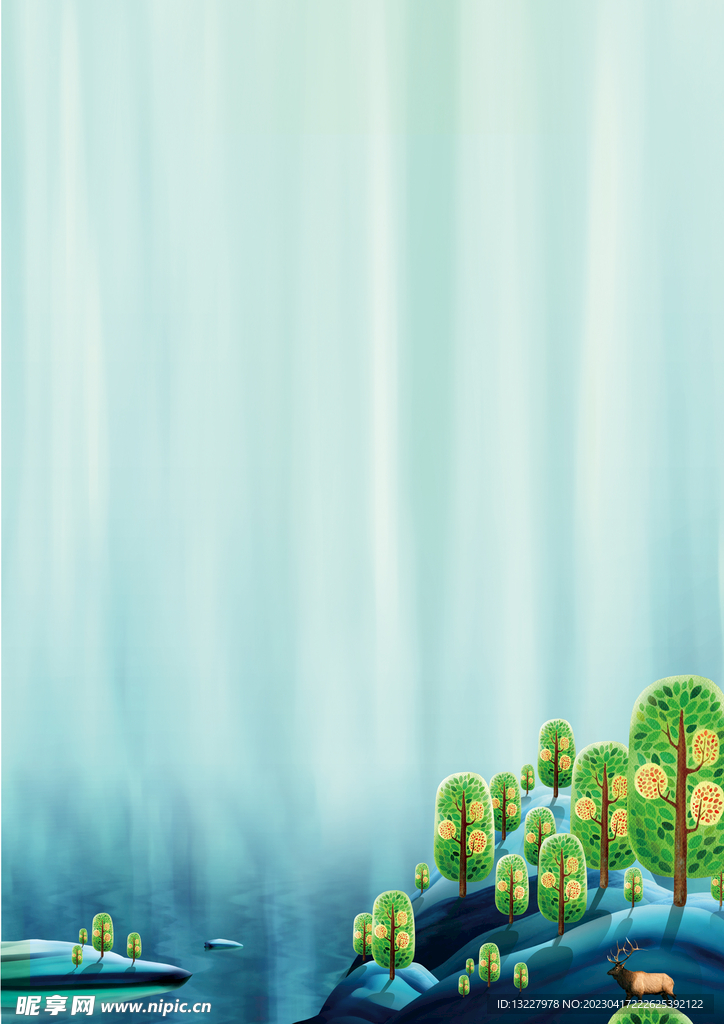 简约小清新植物背景模板