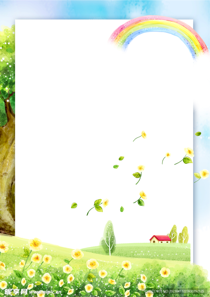 简约小清新植物背景模板