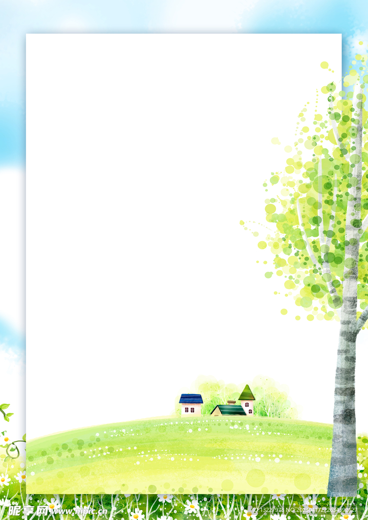 简约小清新植物背景模板