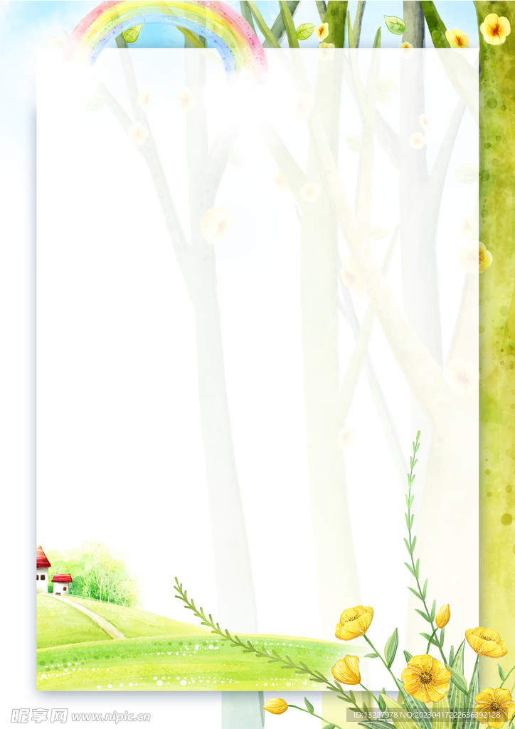 简约小清新植物背景模板