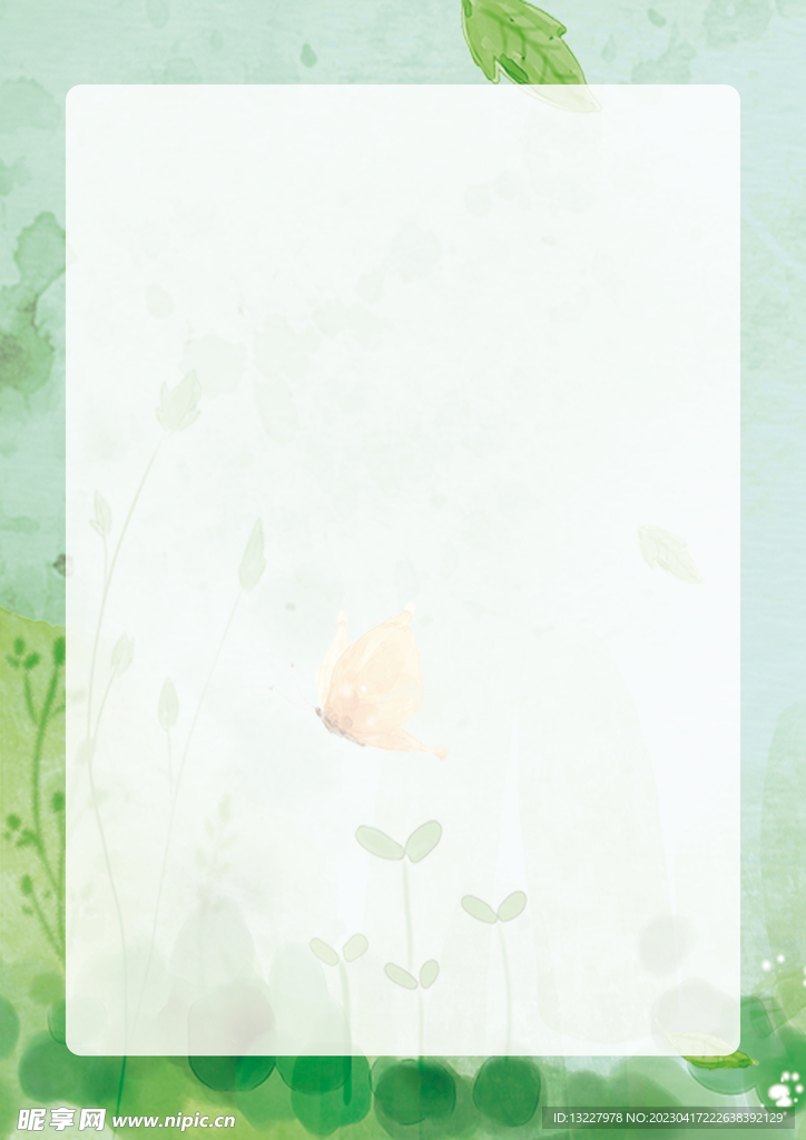 简约小清新植物背景模板