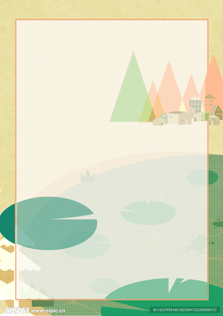 简约小清新植物背景模板