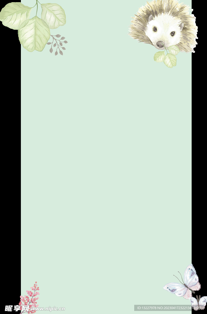 卡通动物植物背景模板