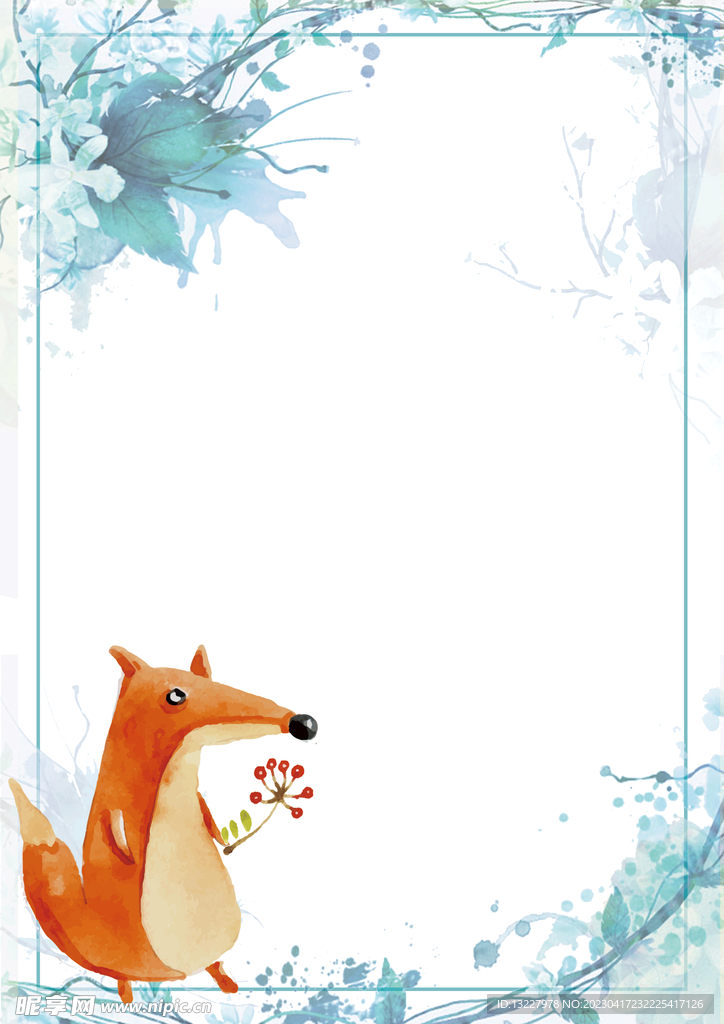 卡通动物植物背景模板