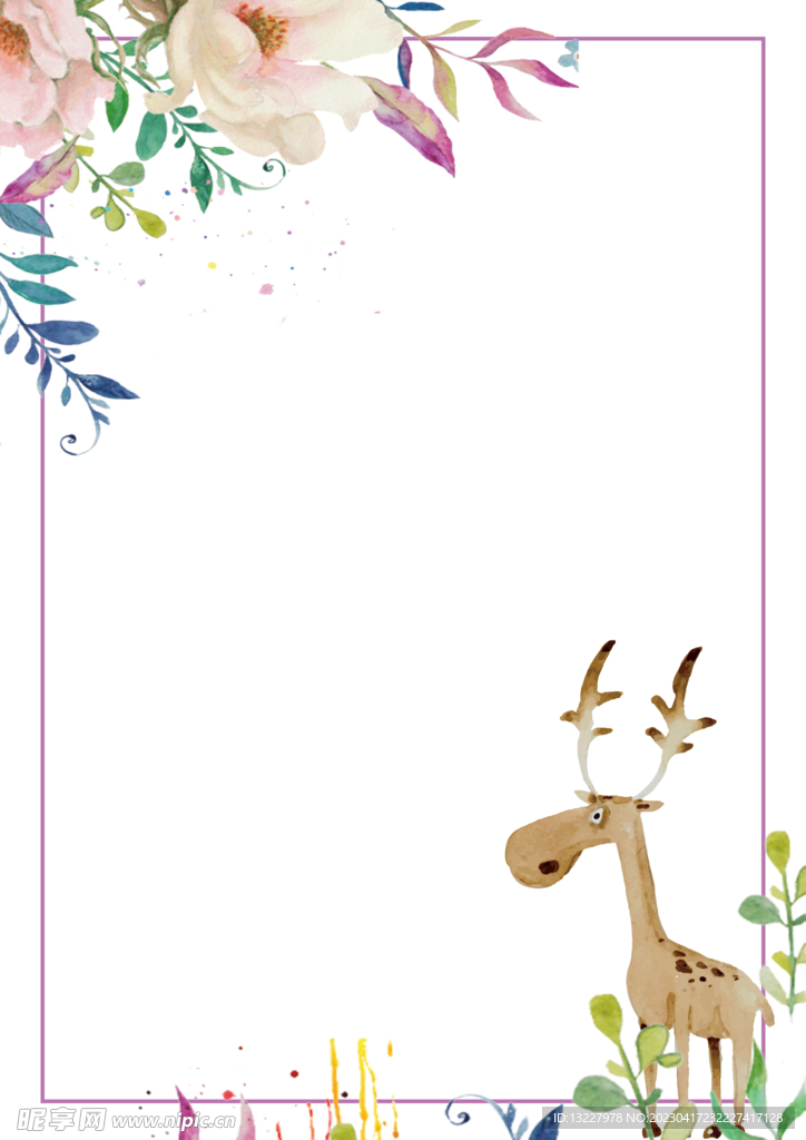 卡通动物植物背景模板