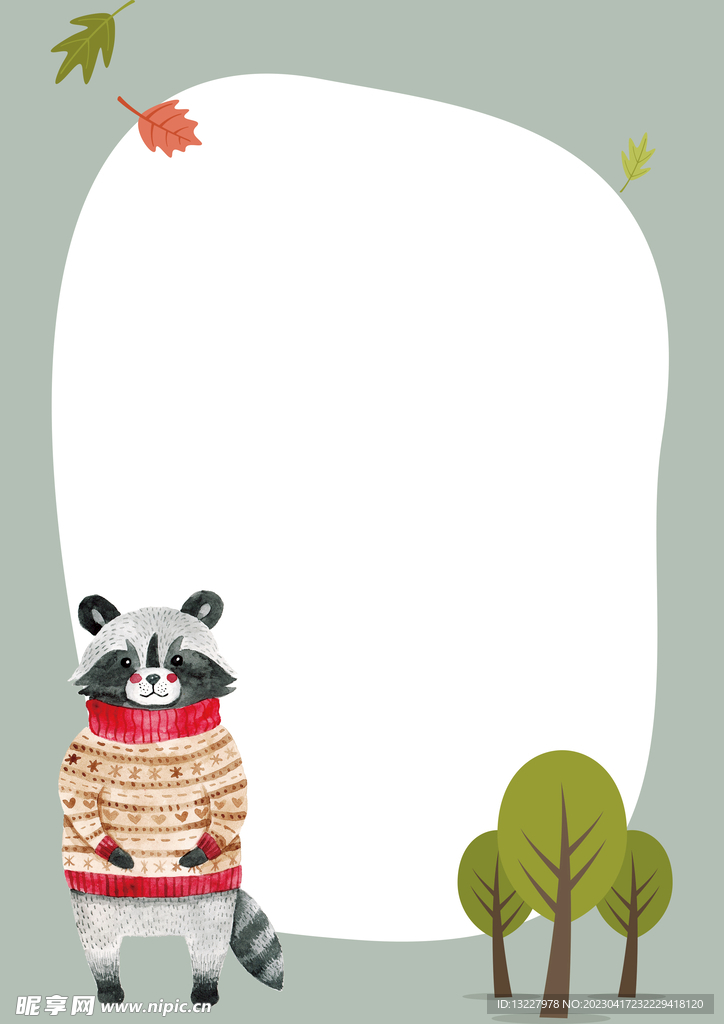 卡通动物植物背景模板