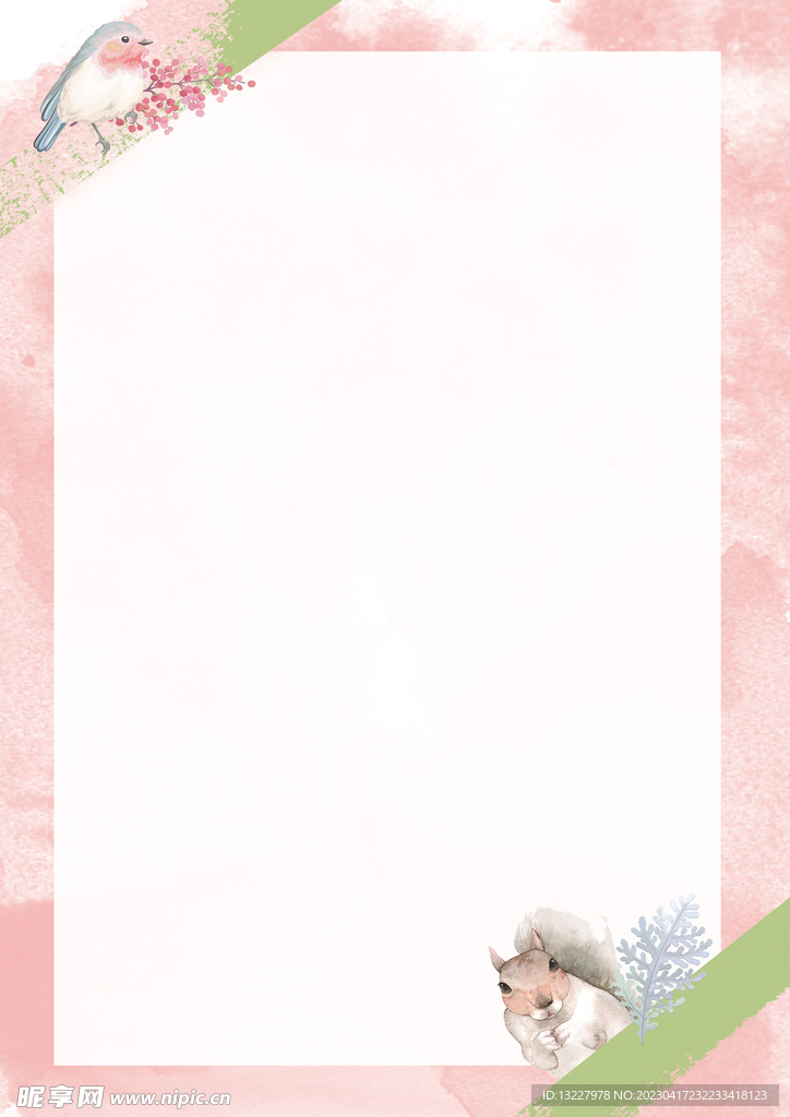 卡通人物植物背景模板