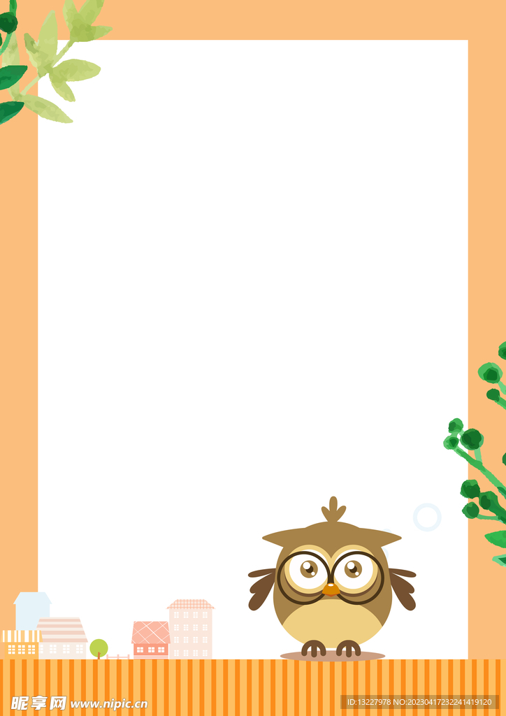 卡通人物植物背景模板