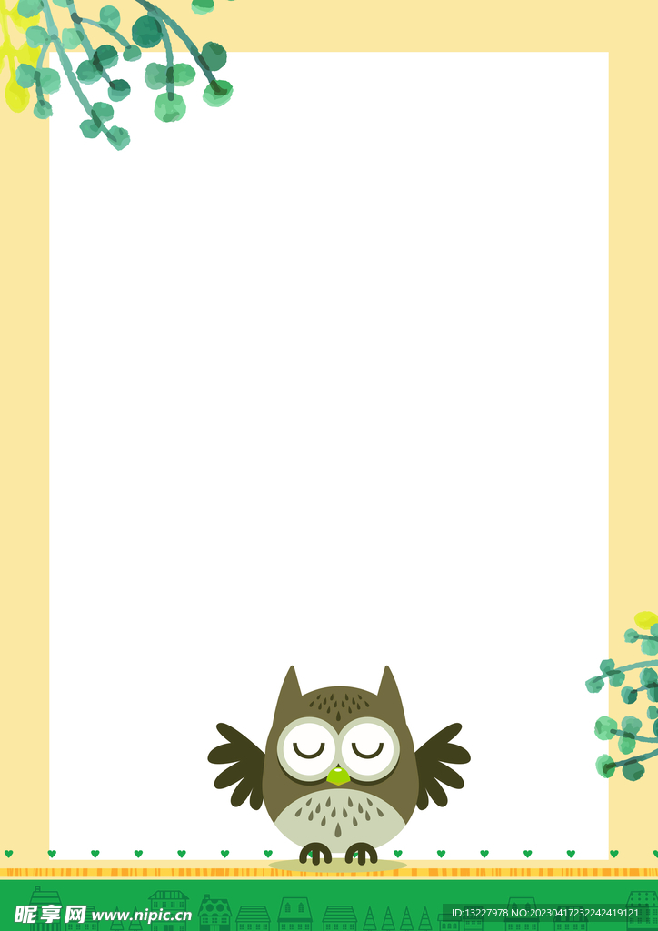 卡通人物植物背景模板