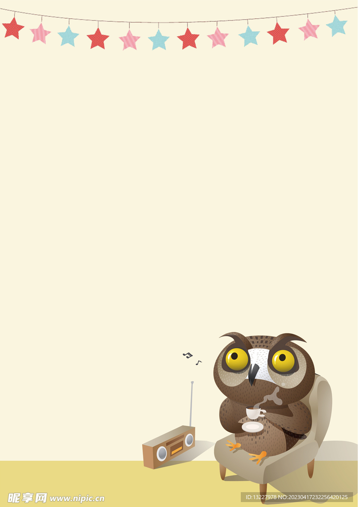 卡通人物植物背景模板