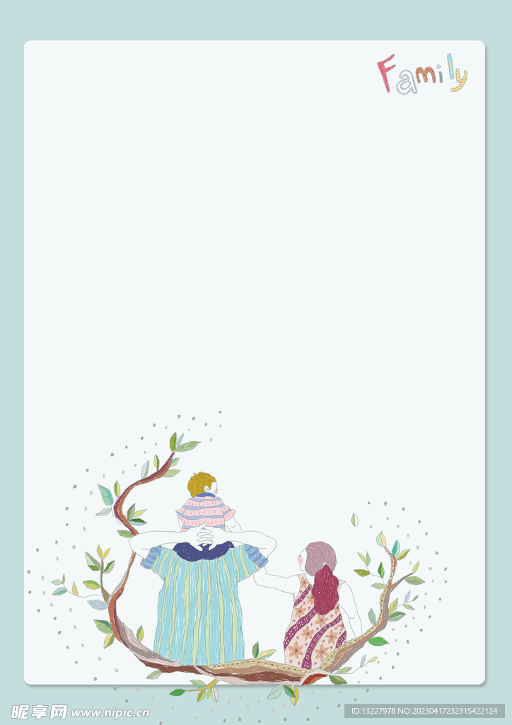 卡通人物植物背景模板