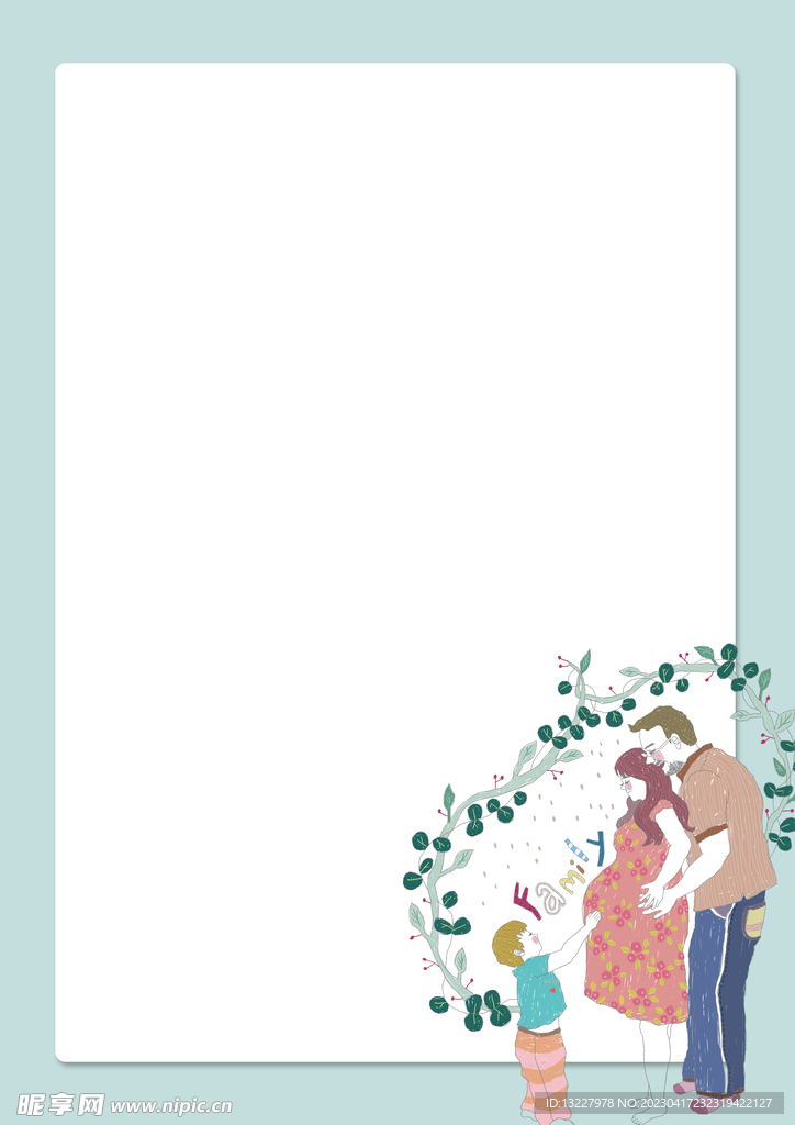 卡通人物植物背景模板