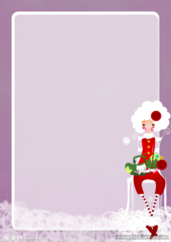 卡通人物植物背景模板