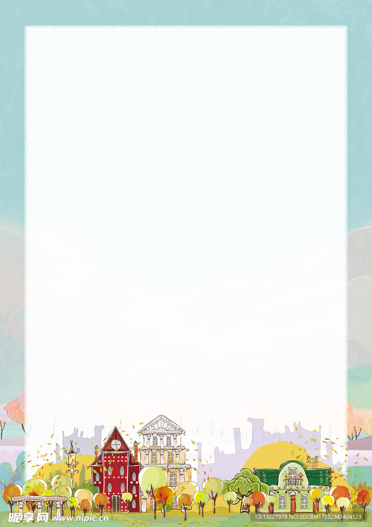 卡通人物植物背景模板