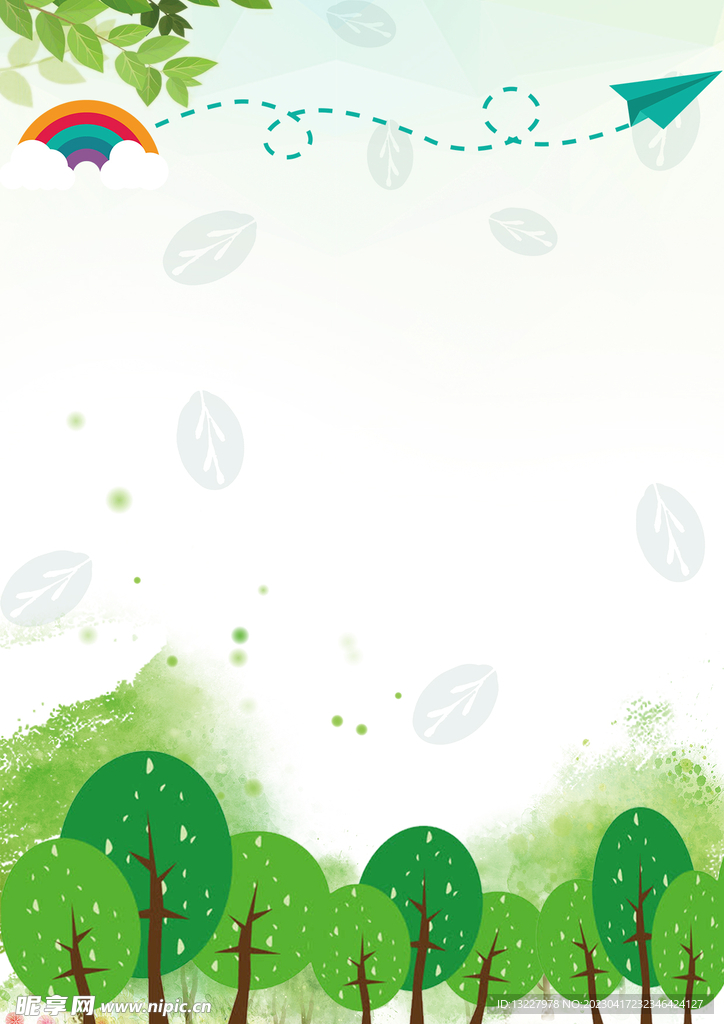 卡通动物植物背景模板