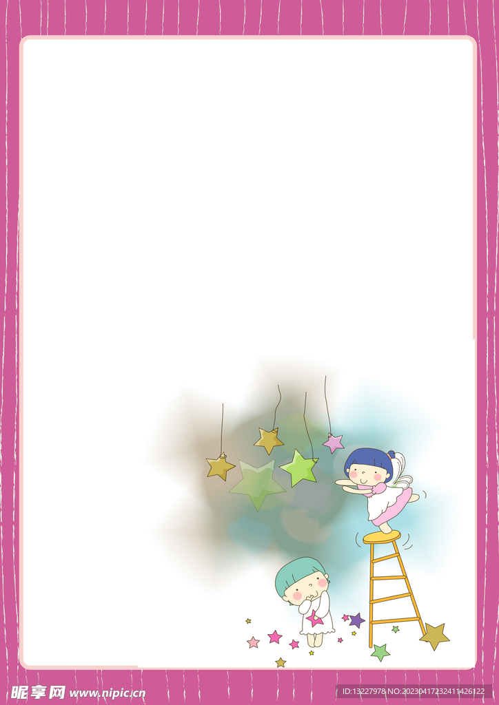 卡通人物植物背景模板