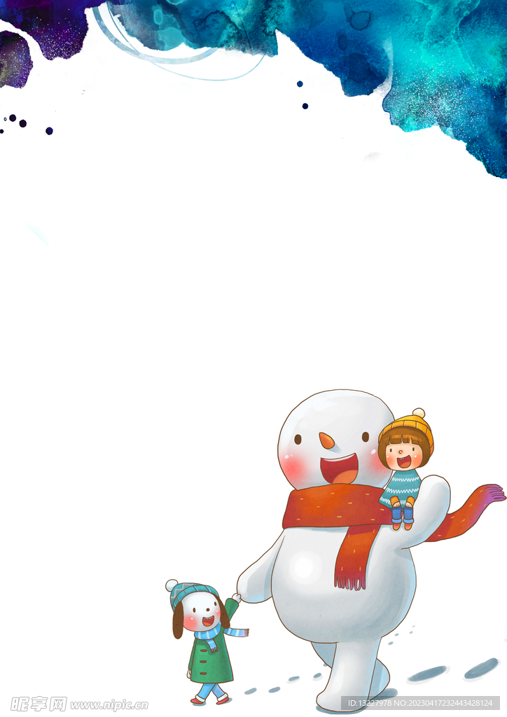 卡通人物植物背景模板