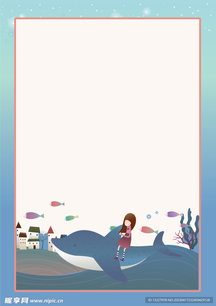 卡通人物植物背景模板