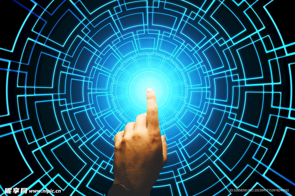 触屏AI科技线条智能背景