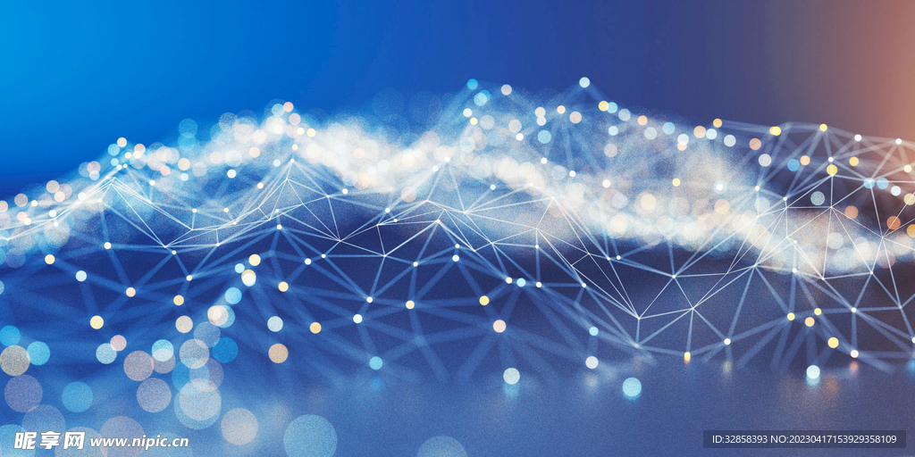 蓝色点线AI科技线条智能背景