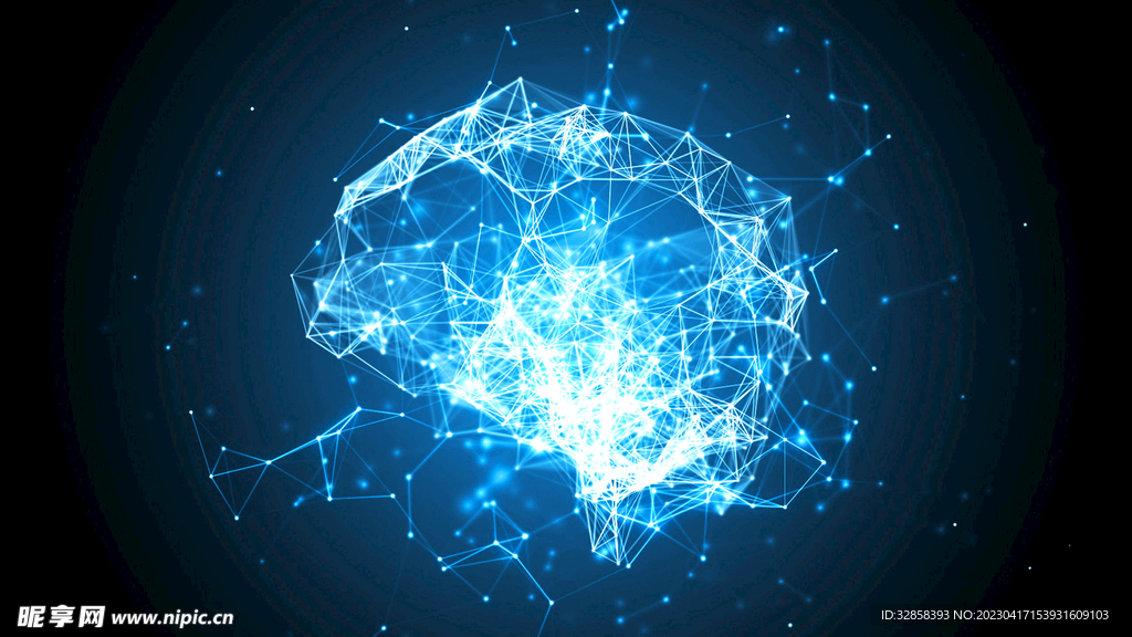 蓝色AI科技线条智能背景