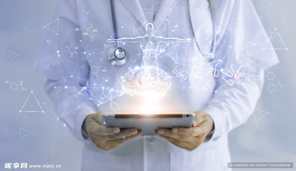 医疗AI科技线条智能背景