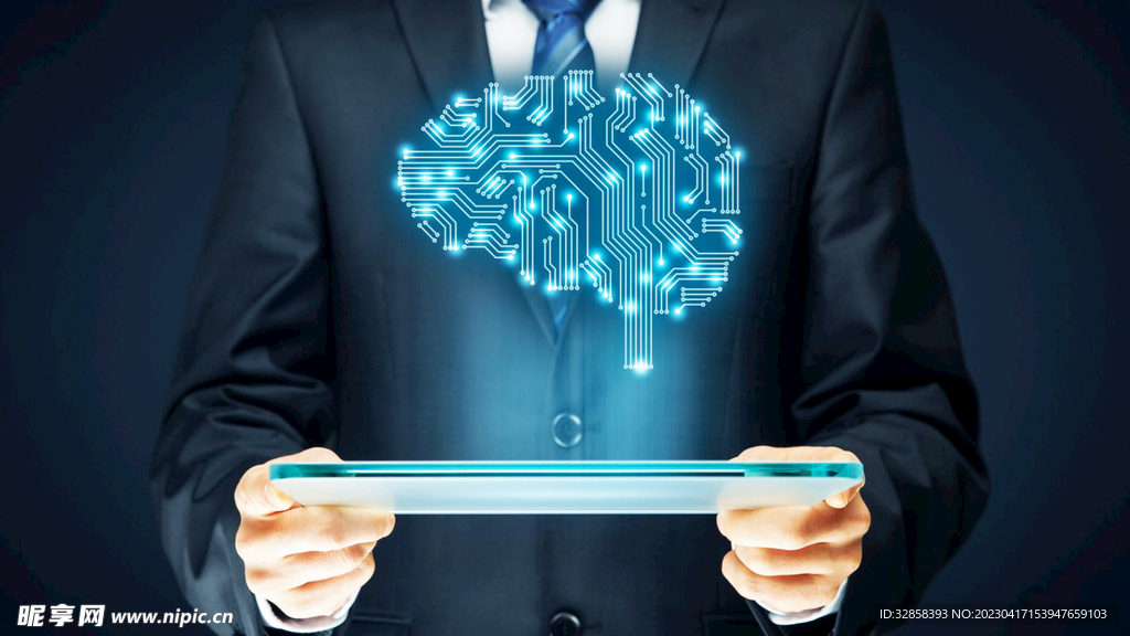 商务AI科技线条智能背景