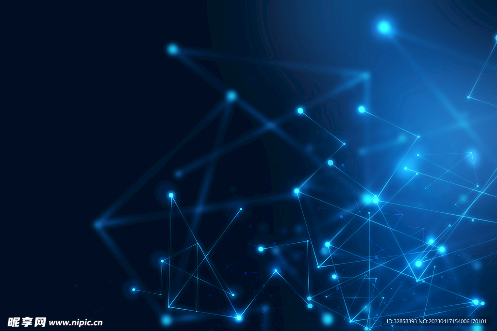 蓝色点线AI线条智能科技背景