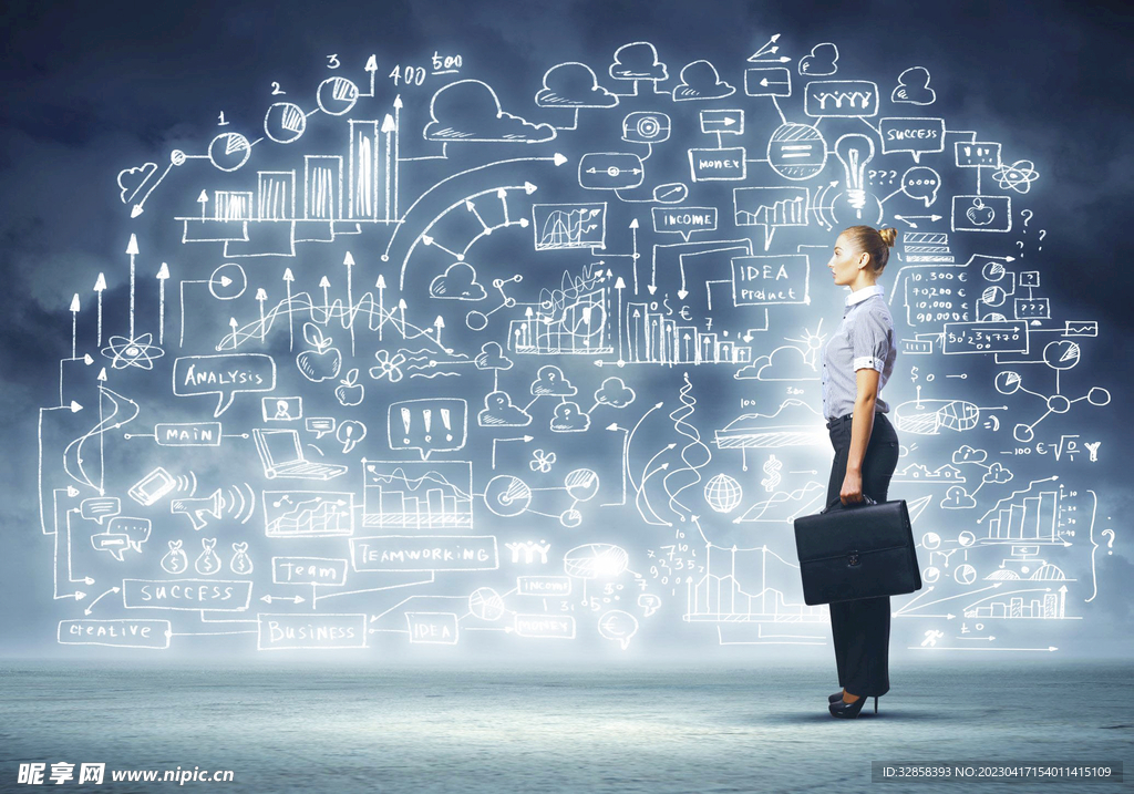 人像点线AI科技线条智能背景