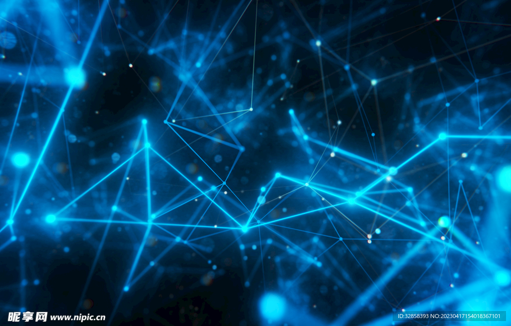 蓝色点线科技线条智能背景